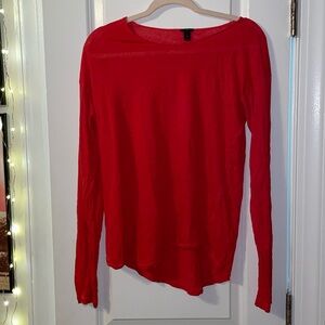 J Crew red lightweight cozy cotton long sleeve shirt